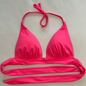 Victoria’s Secret Triangle Halter Push-Up Bikini Top Hot Pink Small Swim